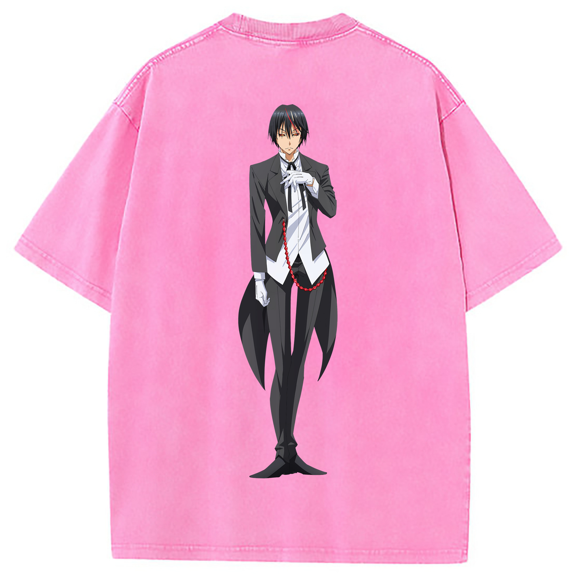 （画像用） 転スラ Regarding Reincarnated to Slime 綿100% ヴィンテージ風 半袖Tシャツ（背面プリント）